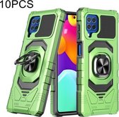 Voor Samsung Galaxy M62/F62 10 PCS Union Armor Magnetische PC + TPU Shockproof Case met 360 Graden Rotatie Ring Houder (Smaragdgroen)