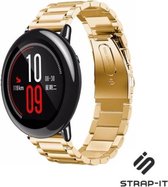 Stalen Smartwatch bandje - Geschikt voor  Xiaomi Amazfit Pace stalen band - goud - Strap-it Horlogeband / Polsband / Armband