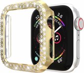 Hoesje geschikt voor Apple Watch 44MM - Bumper hoesje - Diamant - TPU - Goud
