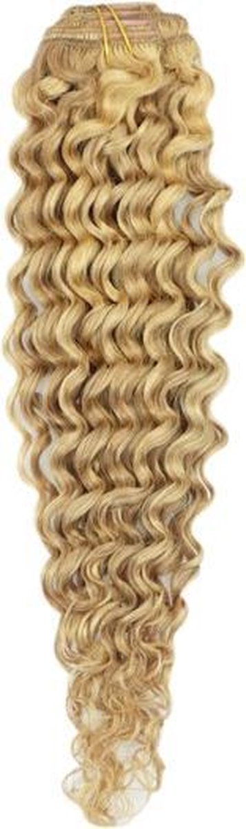Remy Human Hair extensions curly 22 - blond 27/613