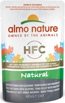 Almo Nature HFC Natural Natvoer voor Katten - Glutenvrij - 24 x 55 gram - Tonijn & Jonge Ansjovis - 24 x 55 gram