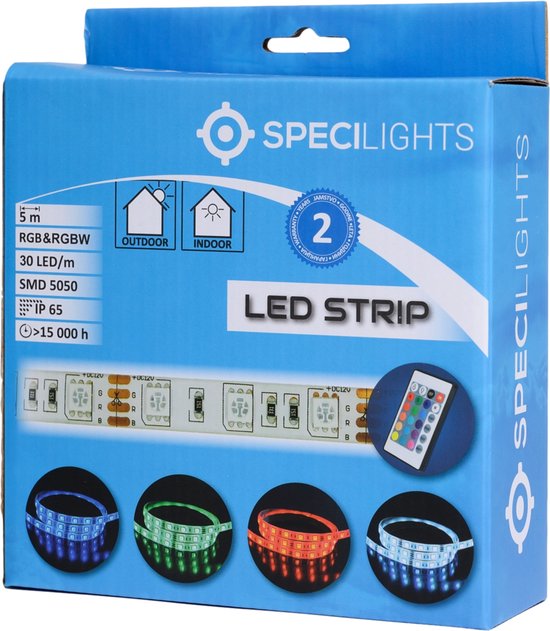Specilights Led Strip - Led Strip 5 meter - Led Lights – Led Strips – Inclusief Batterijen en Afstandsbediening – Zelfklevend - Specilights
