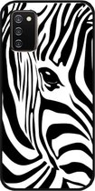 - ADEL Siliconen Back Cover Softcase Hoesje Geschikt voor Samsung Galaxy A02s - Zebra Wit