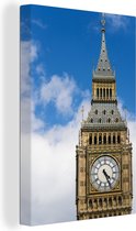Canvas Schilderij Close up van de klokkentoren van de Big Ben in Londen - 20x30 cm - Wanddecoratie
