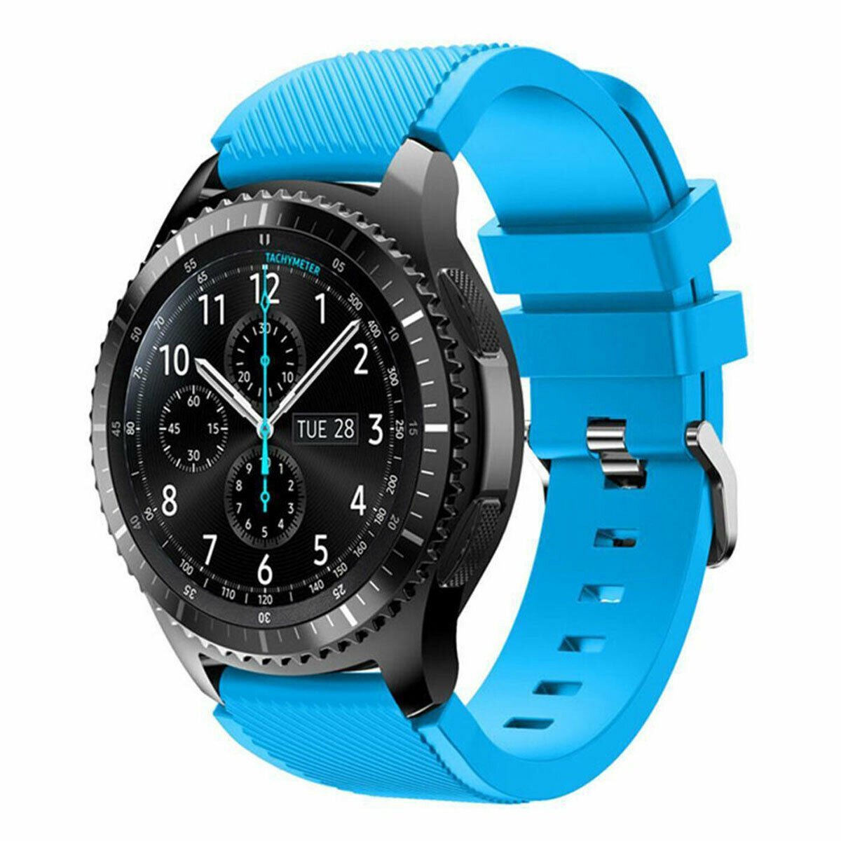 Siliconen bandje geschikt voor Samsung Galaxy Watch - 46mm - lichtblauw