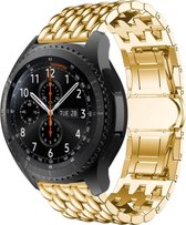 Stalen Smartwatch bandje - Geschikt voor  Samsung Galaxy Watch stalen draak band 46mm - goud - Horlogeband / Polsband / Armband