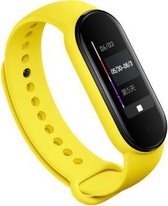 Siliconen Smartwatch bandje - Geschikt voor  Xiaomi Mi Band 5 siliconen bandje - geel - Horlogeband / Polsband / Armband