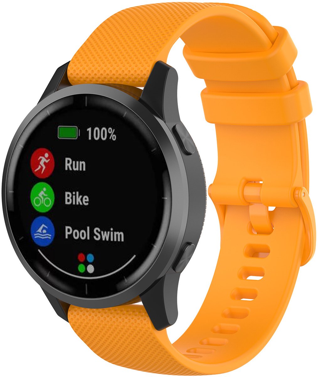 123watches Watch GT sport gesp band - oranje - 20mm - Geschikt voor Huawei Watch GT2 & 3 42mm / Overige smartwatches met 20mm bandje