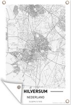 Tuindecoratie Stadskaart Hilversum - 40x60 cm - Tuinposter - Plattegrond - Tuindoek - Buitenposter