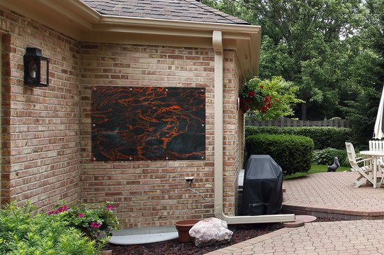 Oeuvre de lave après l'éruption volcanique affiche de jardin 120x80 cm - Toile de jardin / Toile d'extérieur / Peintures pour l'extérieur (décoration de jardin)