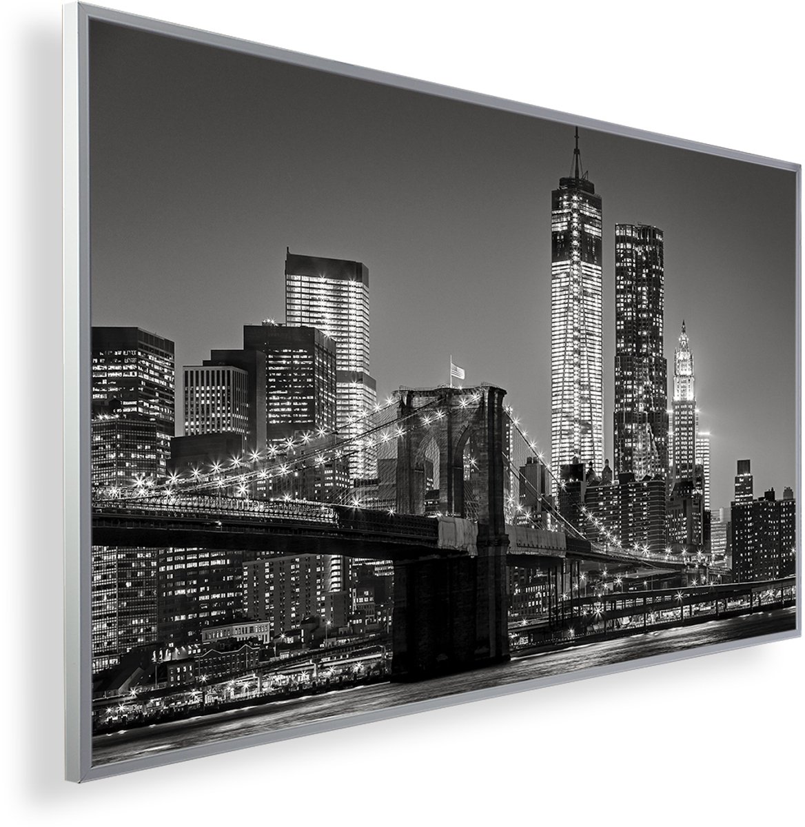 Infrarood Verwarmingspaneel 450W met fotomotief en Smart Thermostaat (5 jaar Garantie) - City zwart wit 155
