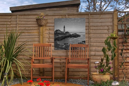 Posters de jardin Pierre - Mer - Phare - 50x50 cm - Toile jardin - Affiche extérieure