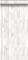 ESTAhome behang vintage sloophout planken licht warm grijs en mat wit - 128836 - 53 cm x 10,05 m