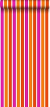 ESTAhome behang strepen oranje en roze - 116515 - 53 cm x 10,05 m