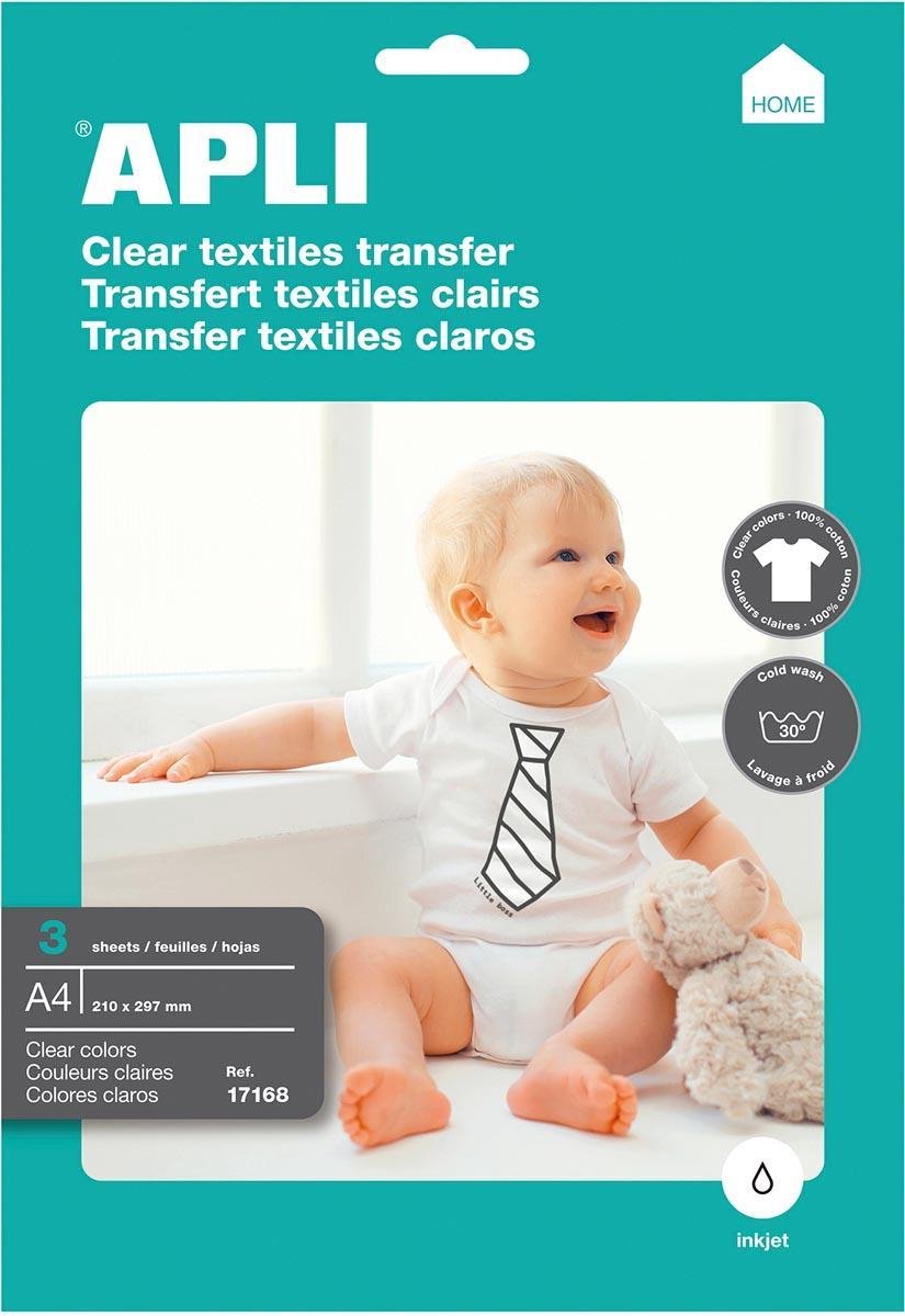 Apli T-shirt Transfer Paper voor licht of wit textiel | pak met 3 vellen