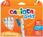 Feutres carioca Baby, pochette en carton de 12 pièces de couleurs assorties