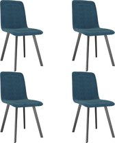 Medina Eetkamerstoelen 4 st fluweel blauw