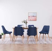 Medina Eetkamerstoelen 6 st stof blauw