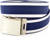 XXL Belts Herenriem Elastisch 1260 - Blauw/Wit - 125 cm