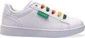 Benetton Label Multicolor Laces Lage sneakers - Leren Sneaker - Meisjes - Wit - Maat 30