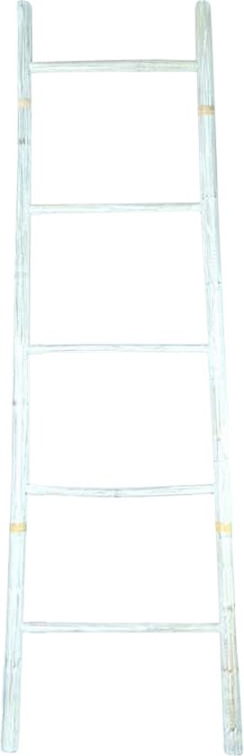Fine Asianliving Bamboe Ladder Wit 45x180cm Handgemaakt in Thailand