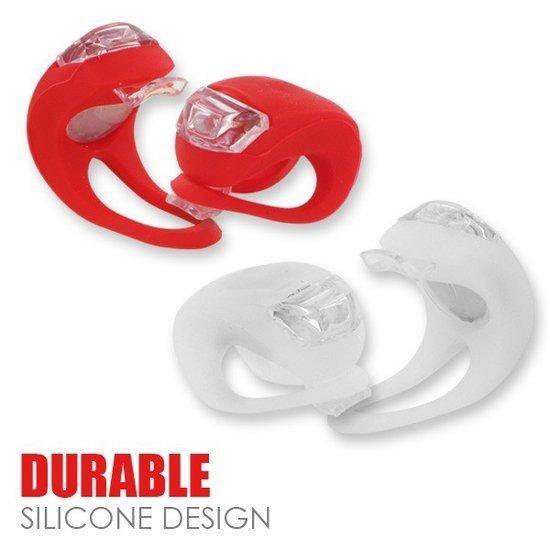 Silicone LED - Verlichtingsset - 4 stuks - Rood/Wit - Set - Fiets