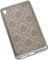 TPU Paleis 3D Back Cover for Sony Xperia E5 Zilver