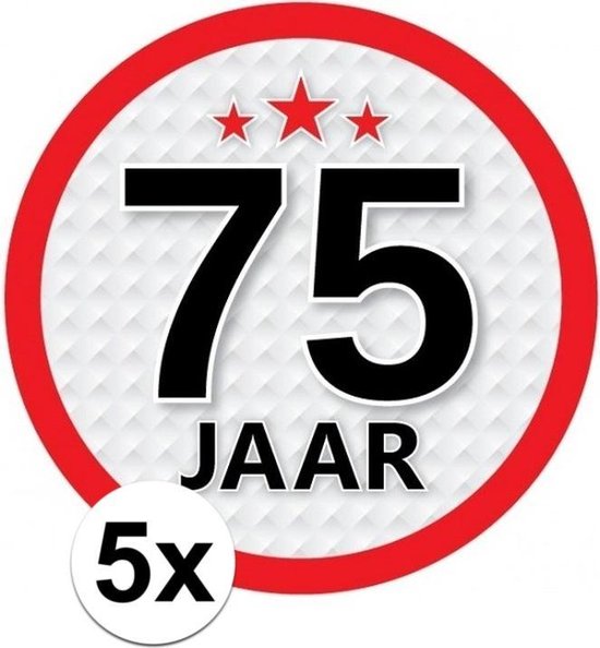 5x 75 Ans Autocollants Environ 15 Cm Decoration Anniversaire Anniversaire 75 Ans 5 Bol Com