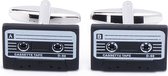 Manchetknopen - Cassettebandje Geluidsbandje Walkman Zwart