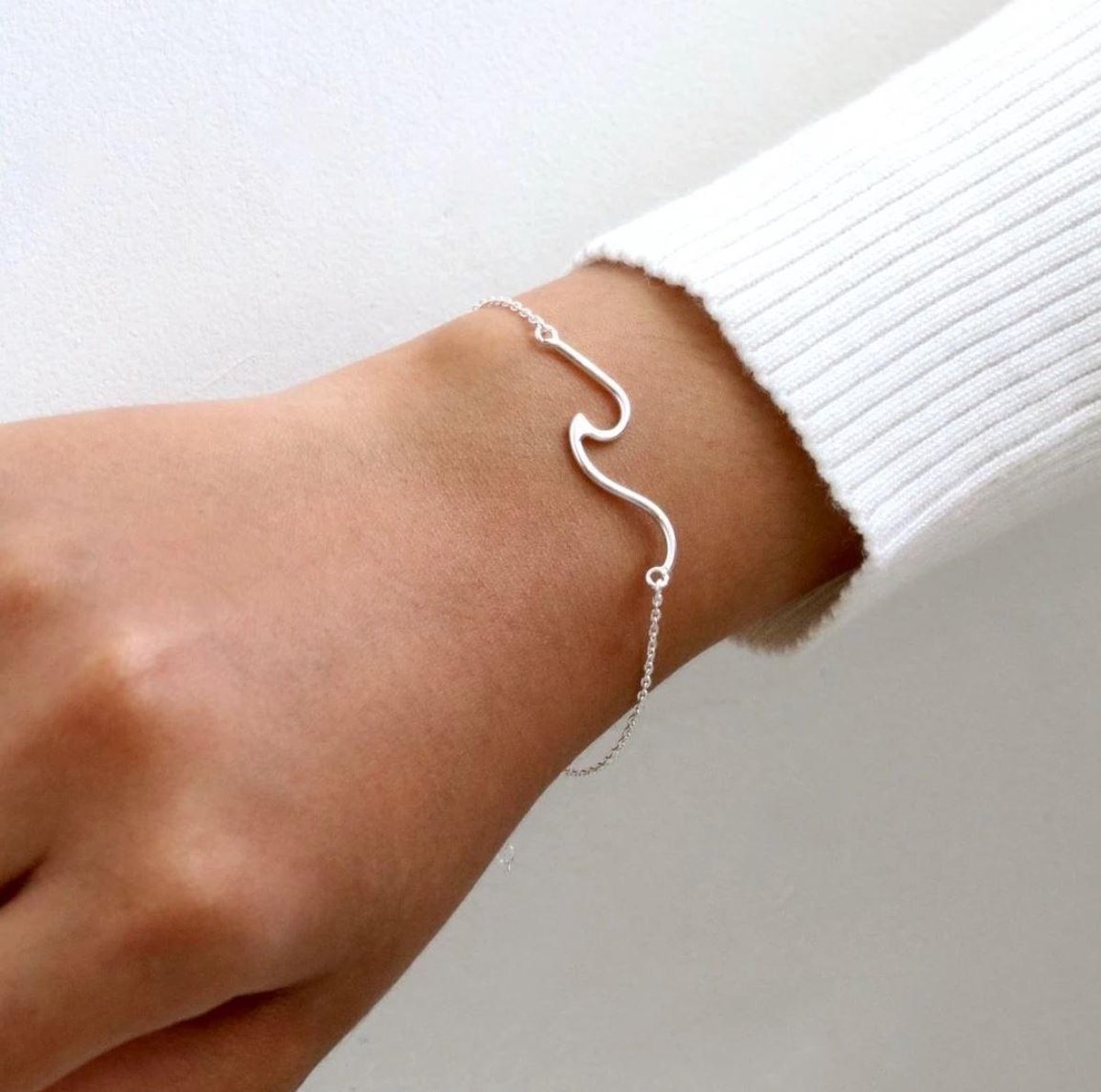 La Rosa Princesa Dames Armband Ocean Wave Echt Zilver Golf - Cadeau