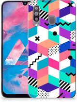 TPU Siliconen Hoesje Samsung Galaxy M30 Kleurrijk Blokken
