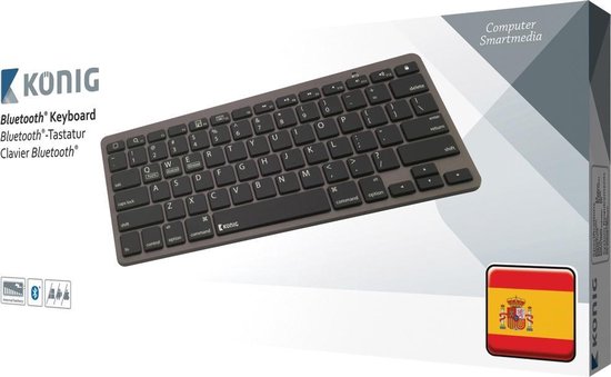 König Multimedia Bluetooth keyboard Bluetooth Spaans Zwart toetsenbord voor  mobiel... | bol.com