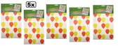5x Raamsticker Adhesive ballonnen rood wit geel 35x50