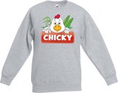 Chicky de kip sweater grijs voor kinderen - unisex - kippen trui 14-15 jaar (170/176)
