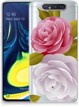 Back Cover Samsung A80 TPU Siliconen Hoesje Roses
