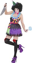 "Verkleedkostuum duiverwekkende veelkleurige clown voor dames Halloween outfit - Verkleedkleding - Small"