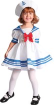LUCIDA - Wit en blauw matroos kostuum voor meisjes - M 122/128 (7-9 jaar)
