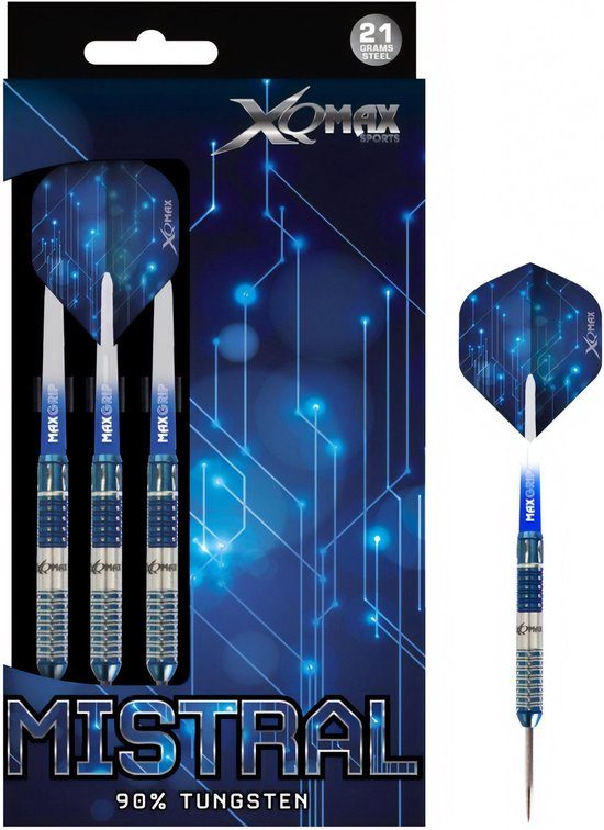 XQMax Mistral - darts - 21 gram - dartpijlen - 90% tungsten - steeltip van XQMax — afbeelding 2