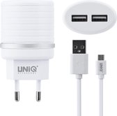 UNIQ Accessory Dual Port 2.4A travel charger - USB Type-C Wit (CE)
