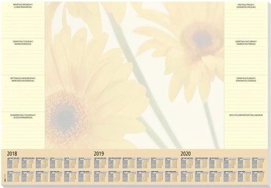 Bureau onderlegger/placemat van papier 59.5 x 41 cm - Kalender  2019/2020/2020 - 30... | bol.com