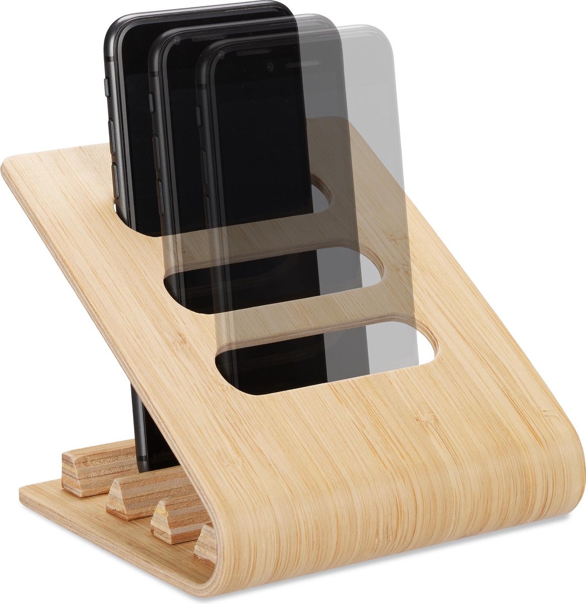 Relaxdays Monitorstandaard met planken, 2 delen, organizer, laptopplank