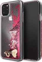 iPhone 11 Pro Max Backcase hoesje - Guess - Glitter Roze - Kunststof