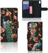 Xiaomi Redmi 7A Telefoonhoesje met Pasjes Pauw met Bloemen