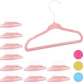 Relaxdays 100 x kledinghangers kind - babykledinghanger - kunststof – kledinghanger roze