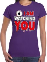 Halloween I am watching you verkleed t-shirt paars voor dames XL