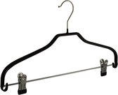 De Kledinghanger Gigant - 20 x Blouse / shirthanger metaal met anti-slip knijpers en zwarte anti-slip coating, 40 cm