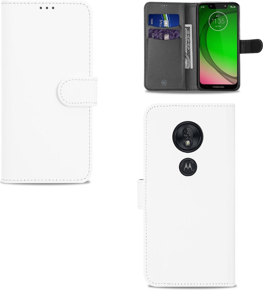 Motorola Moto G7 Play Hoesje Wit met Pasjeshouder