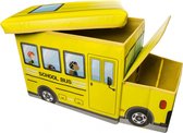 Lg-importations Coffre à jouets pour autobus scolaire - À partir de 3 ans - Plastique / Textile - Jaune