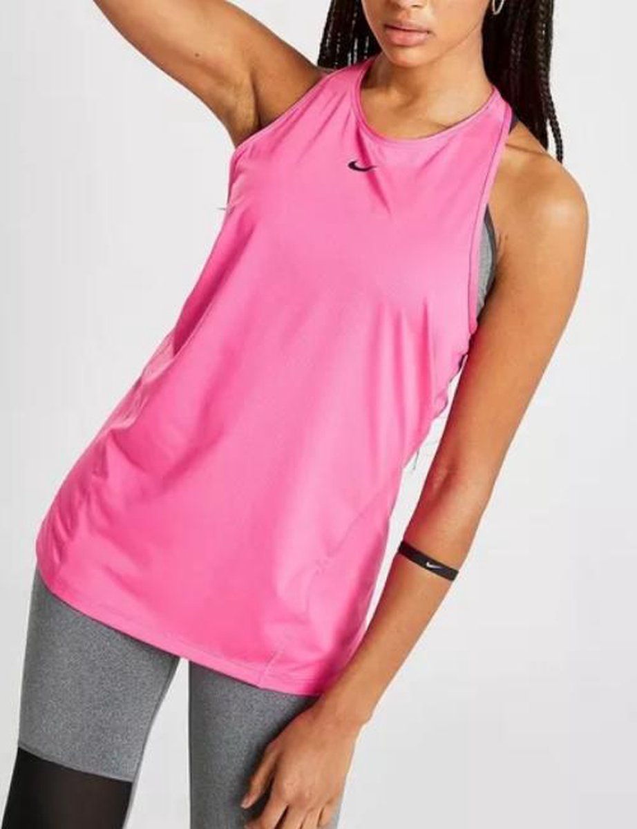 Nike Women's Nike Pro All Over Mesh Tank - Pink Glaze/White (AO9966-63