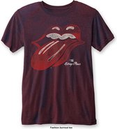 The Rolling Stones Heren Tshirt -S- Vintage Tongue Rood/Bordeaux rood